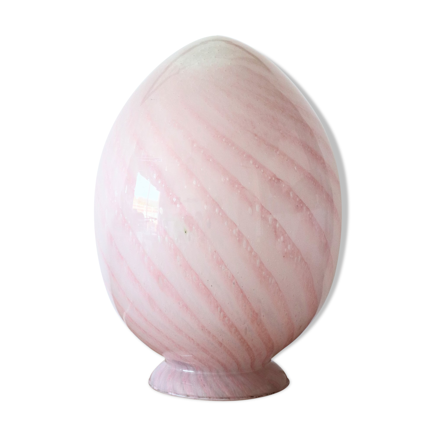 Pink glass egg lamp 70s