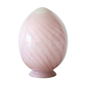 Lampe œuf en verre rose années 70