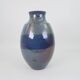 Large blue glazed ceramic vase signed under the base