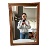 Mirror beveled wood vintage