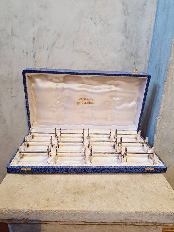 Coffret 12 porte couteaux boulenger métal argenté