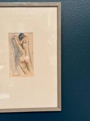Swedish Watercolour on Paper “Nude Study” by Helge W. Högbom