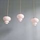 Trio de suspensions scandinaves en opaline blanche, 1960