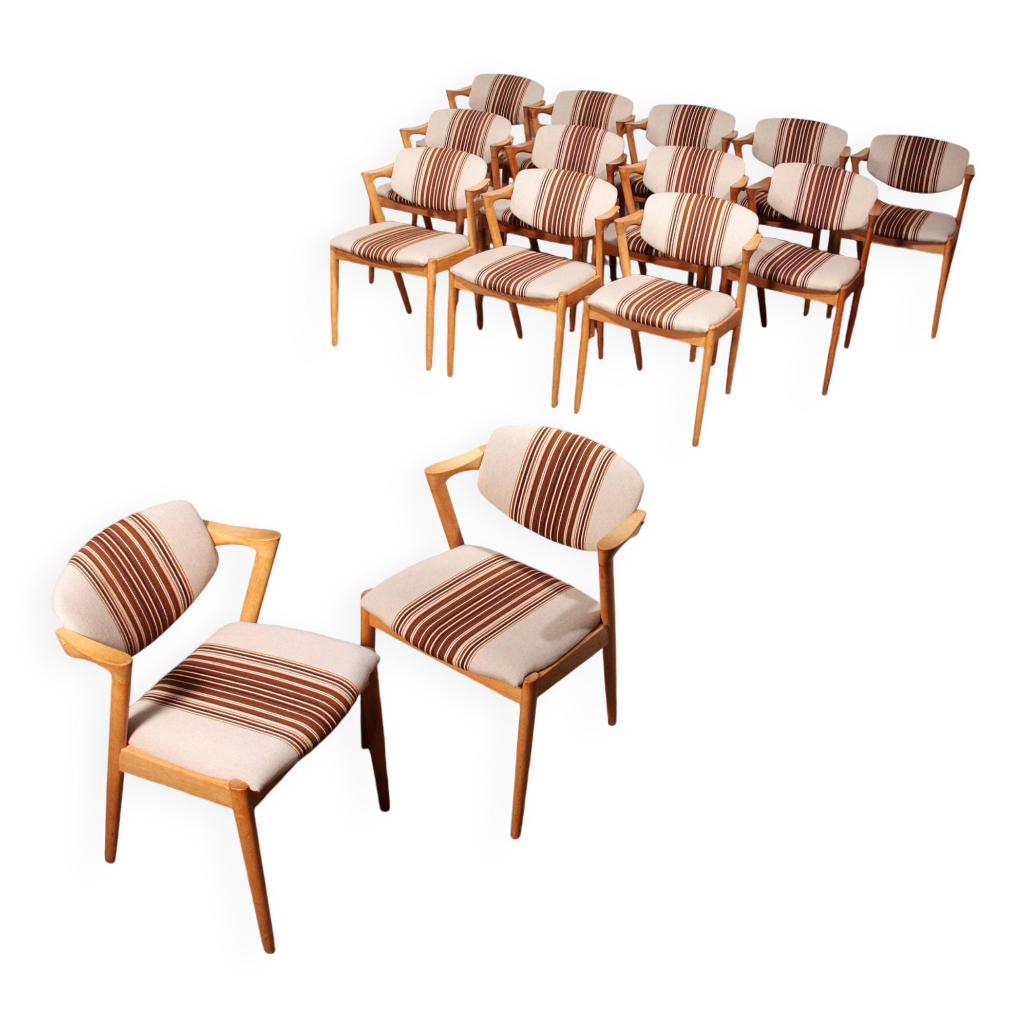 Kai Kristiansen 14 chairs Model 42 made by Schou Andersen 1960 Denmark