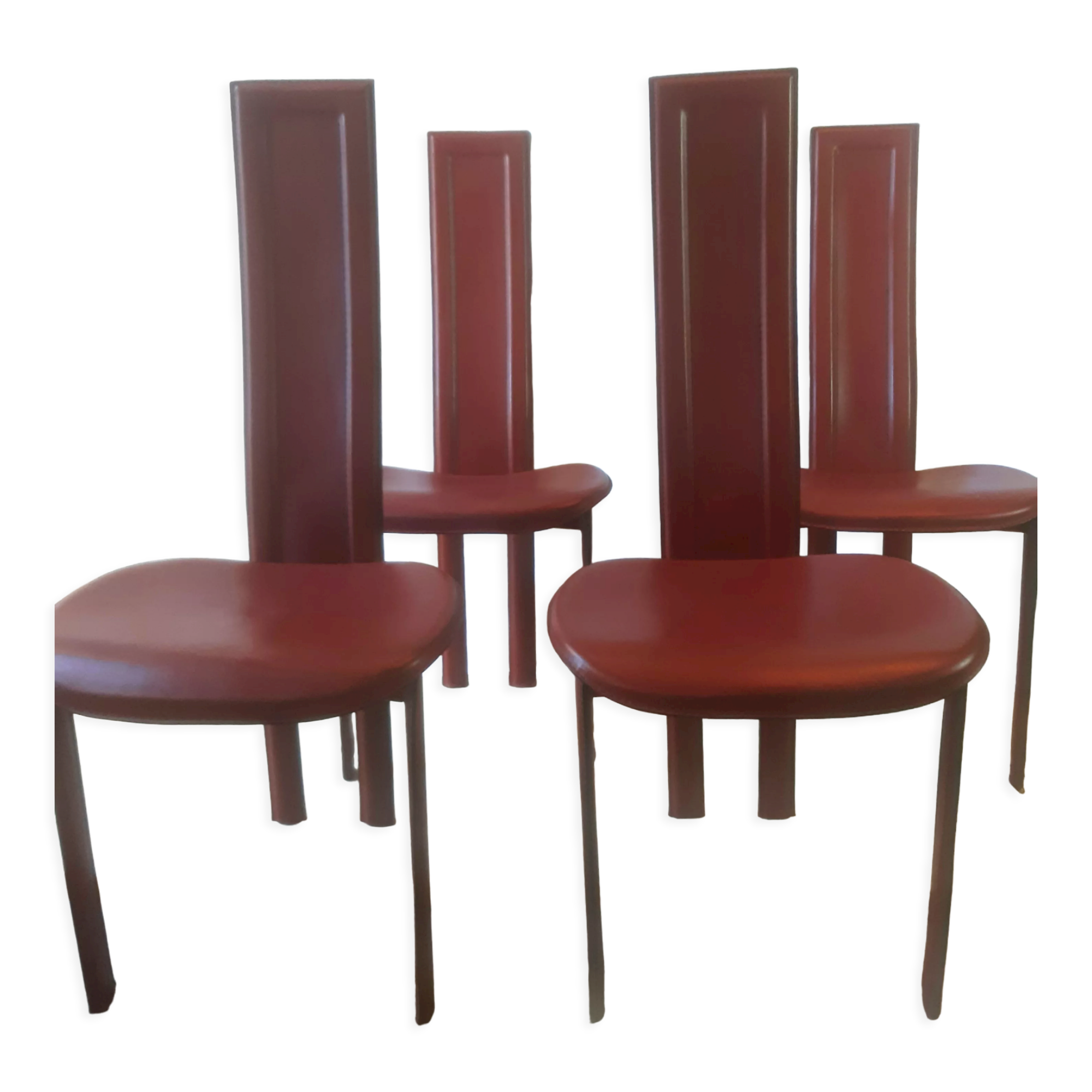 4 Elena B leather chairs