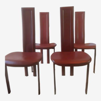 4 chaises en cuir Elena B