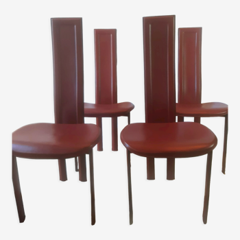 4 Elena B leather chairs
