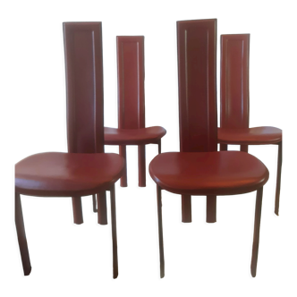 4 Elena B leather chairs