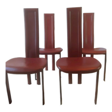 4 Elena B leather chairs