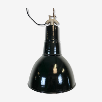 Vintage industrial black enamel light, 1930s