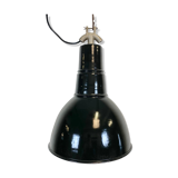 Vintage industrial black enamel light, 1930s