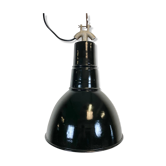 Vintage industrial black enamel light, 1930s