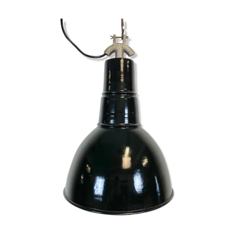 Vintage industrial black enamel light, 1930s