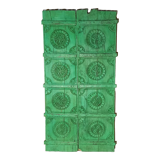 Old green wooden door