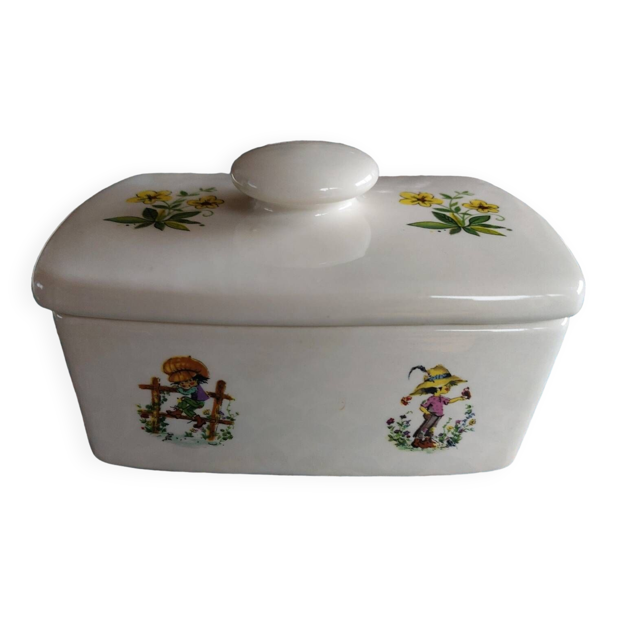 Old earthenware butter dish Secla Portugal