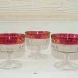 Lot of 3 vintage glass cups from the 50s
