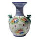Antique vase, cheetah heads, numbered and stamped