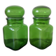Set of 2 Ariel glass jars