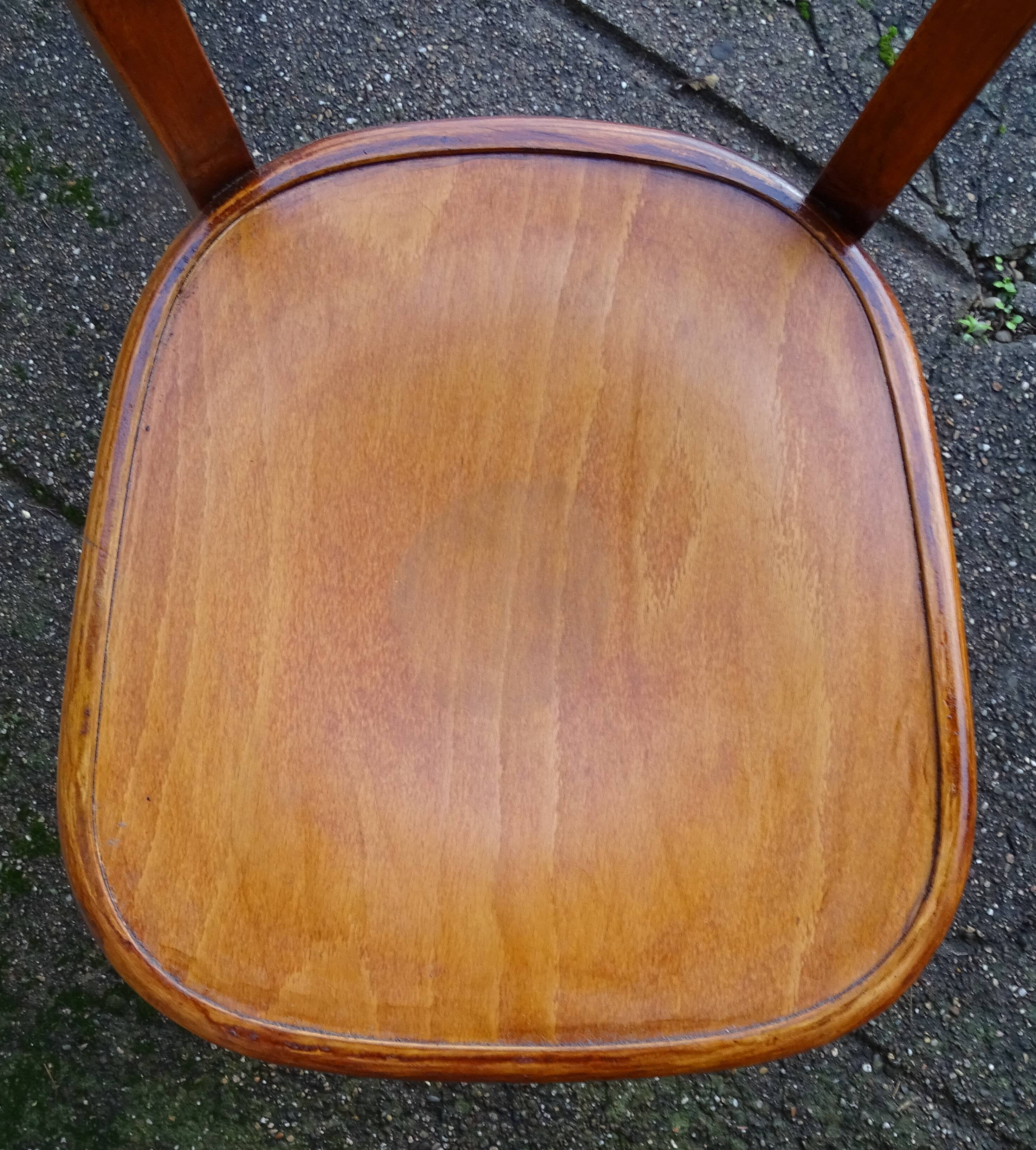2 FISCHEL chairs, Art Deco 1938 bistro, wooden seat