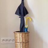 Porte parapluie en rotin vintage
