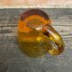 Set of 6 antique amber blown glass cups + vintage handle