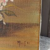 Canvas painting of a bouquet of flowers.