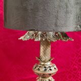Pair of 18th century chiseled bronze lamps