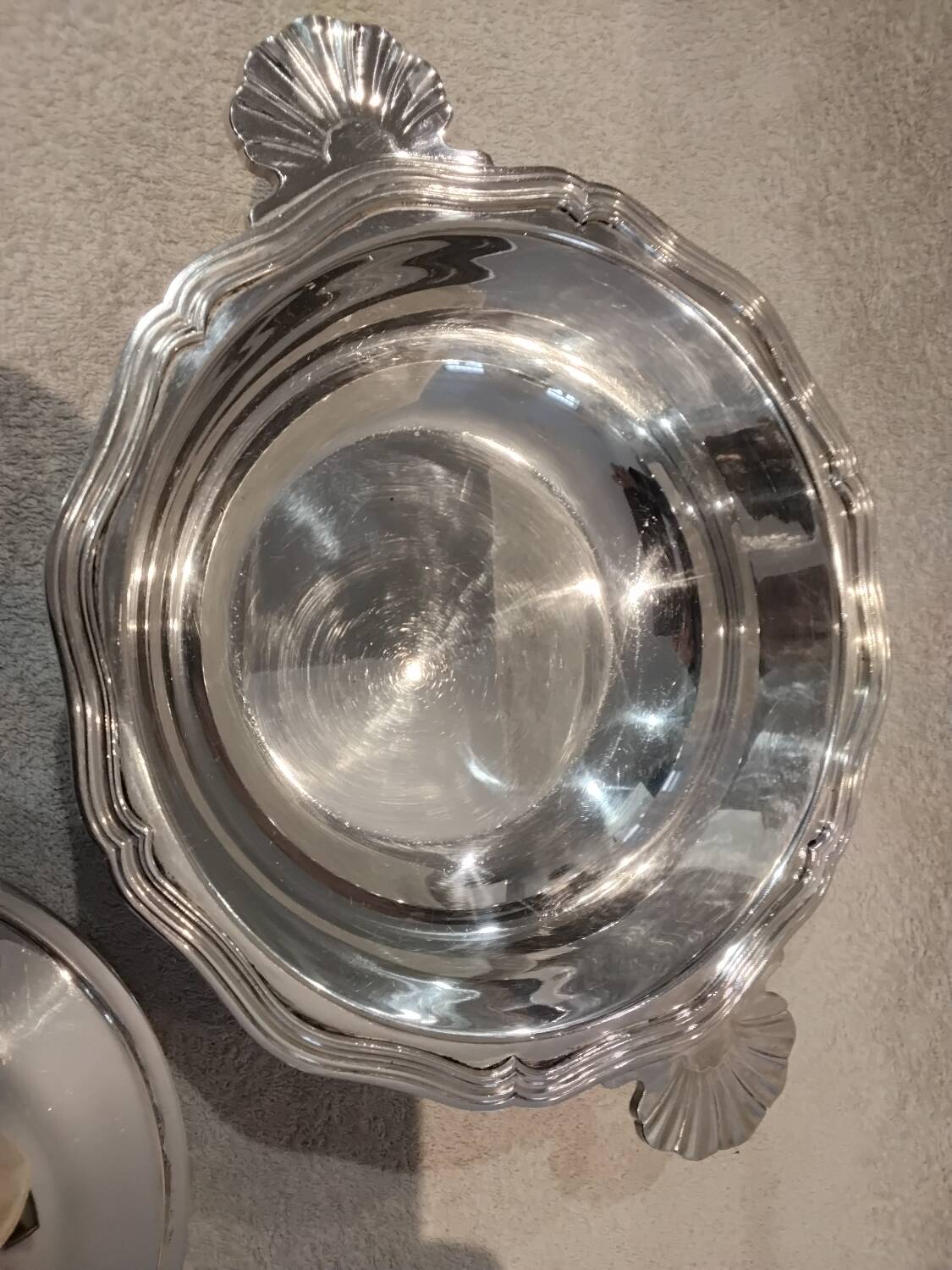 Silver-plated metal covered vegetable dish by Christofle Vendôme silversmiths