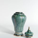 Art Deco Green Lustre Glaze Lidded Vase by Josef Ekberg Gustavsberg, 1920's