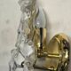 Pair of Italian floral wall lights in opaline glass, Murano style.