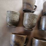 Set of 9 vintage stoneware coffee cups