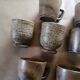 Lot de 9 tasses à café en grès vintage