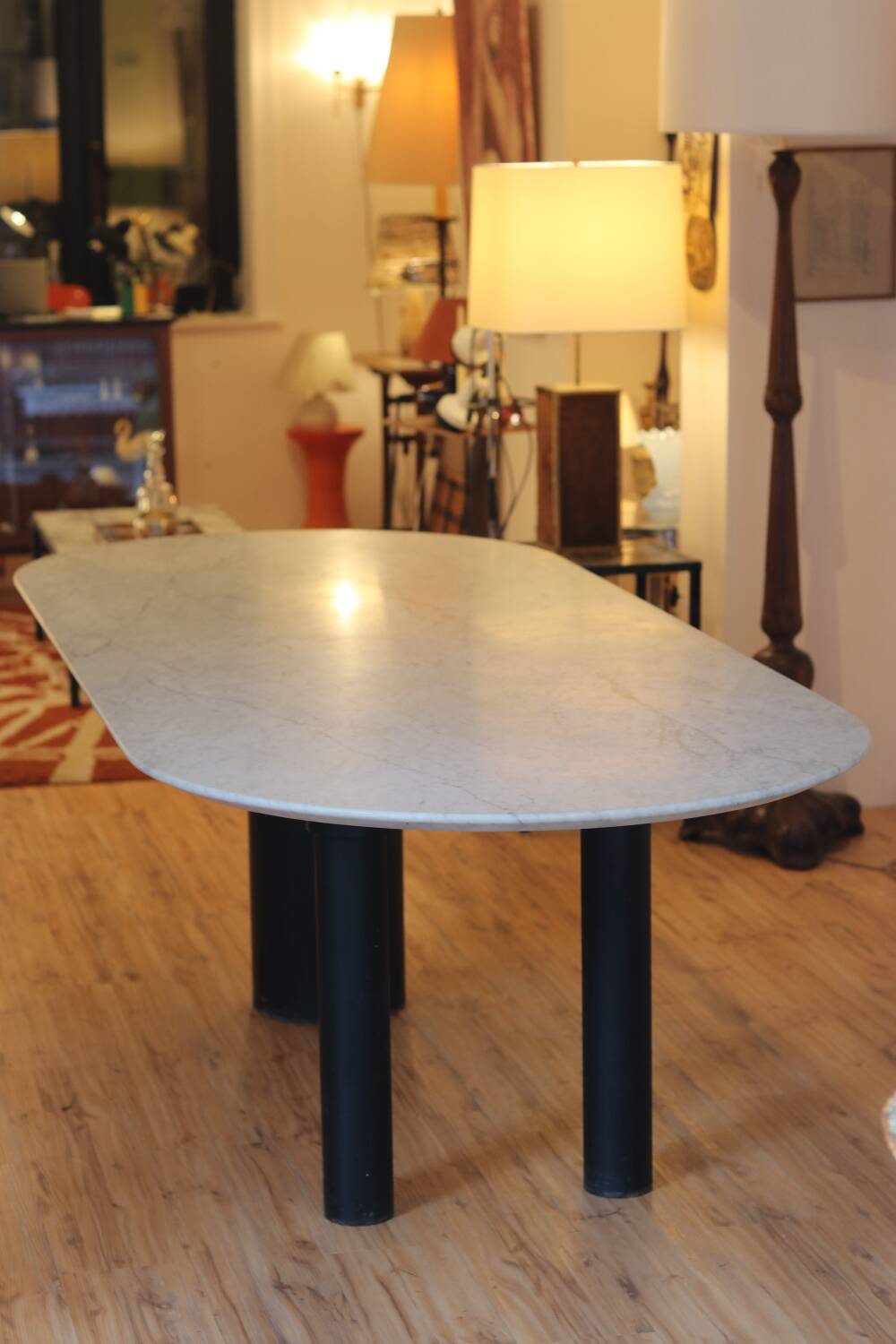 Large marble dining table, 1980s