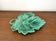 Vintage barbotine leaf faience dish empty pocket Sarreguemines