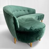 Mid-Century Curved Sofa in the style of Federico Munari, Italy, 1950s