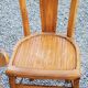 Set of 4 bistro chairs in beech and blond oak from the 50s