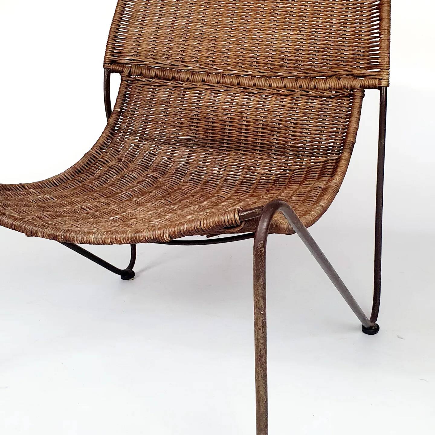Pair of "Mombasa" rattan and steel armchairs by Pier One