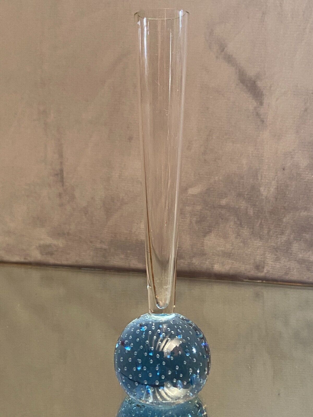 Long-necked soliflore vase on sulphide ball base