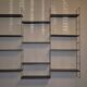 1960s IRON AND SHEET METAL WALL SHELVES