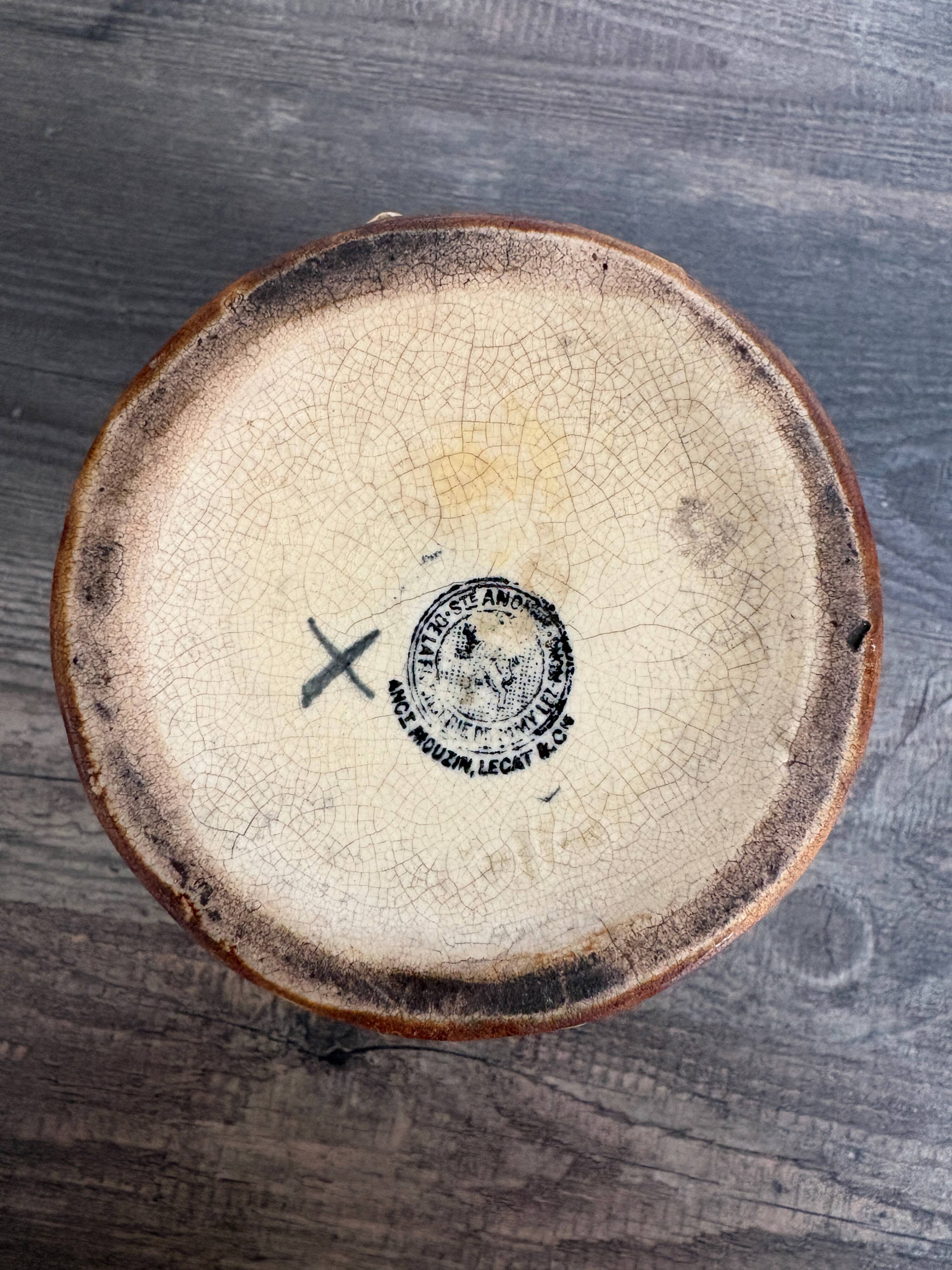 Antique Art Nouveau barbotine jug