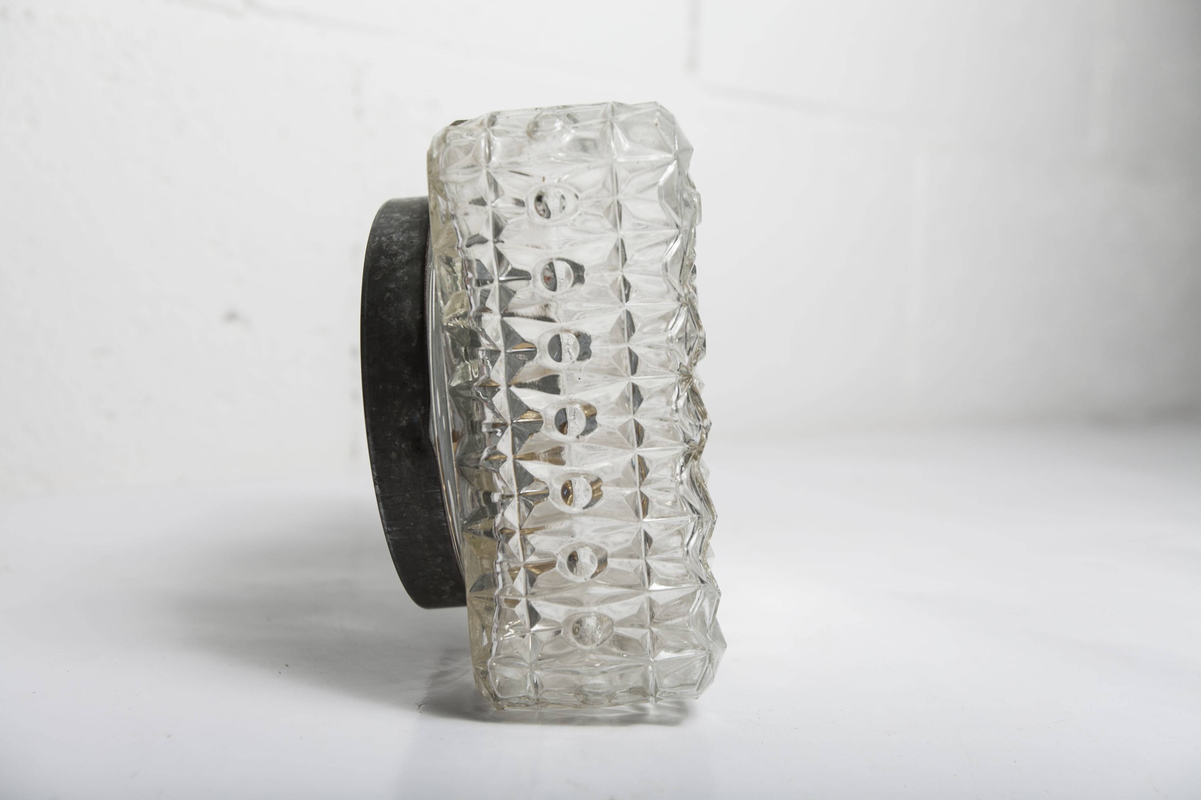 Square ceiling or wall light 1970 space age