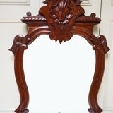 Antique Baroque Wall Mirror in Carved Mahogany