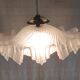 Pleated glass lampshade - mid 20th century