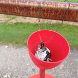 Vintage Red Metal Pendant Light