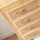 Commode vintage rénovée, chêne blond, pieds compas, années 50 60