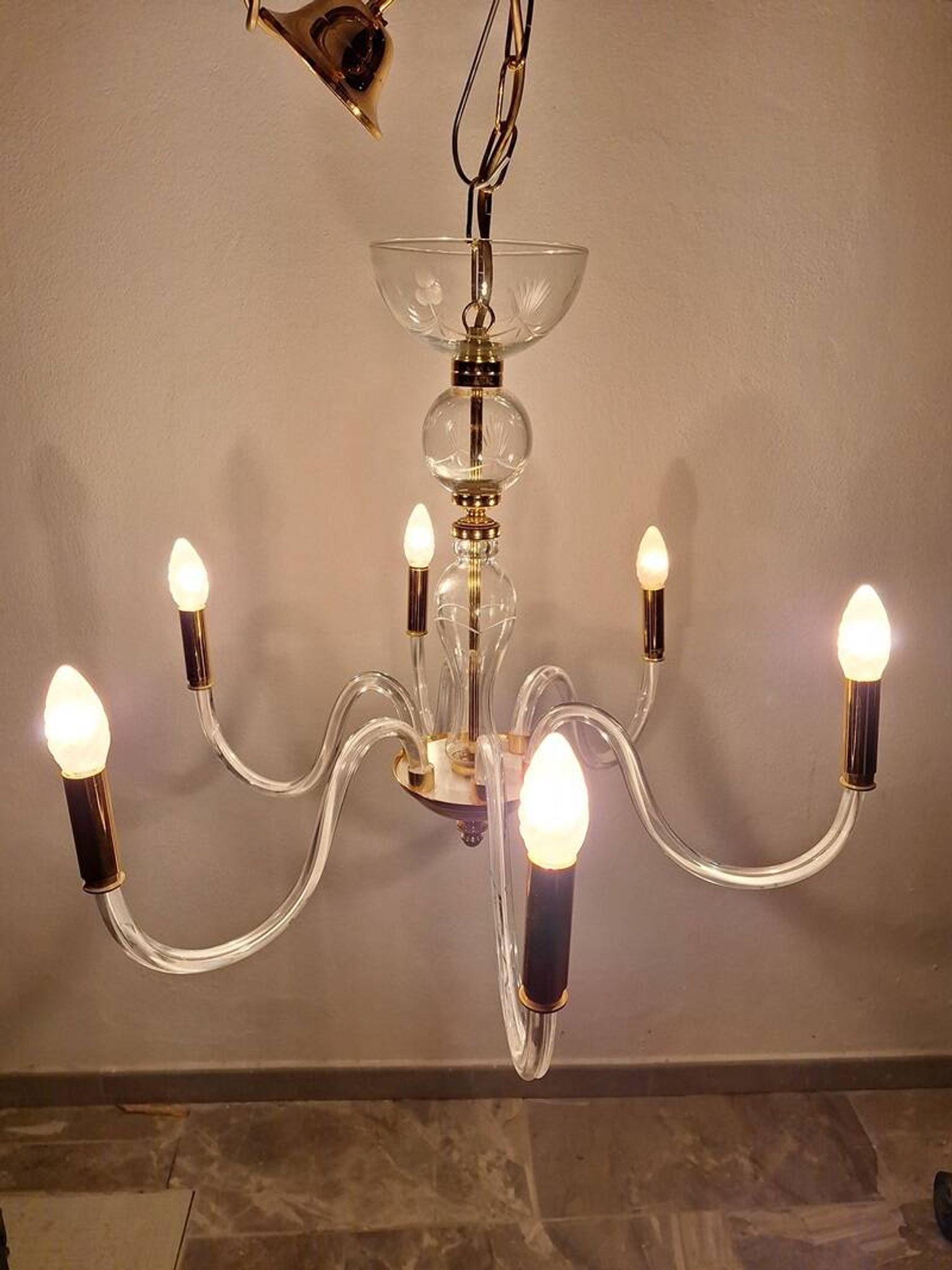 Murano chandelier 6 arms de mayo