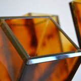 3 vases vintage 80's plexiglas écaille de tortue