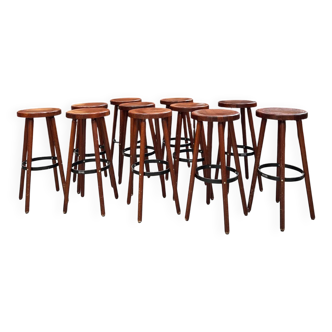 Suite de 11 tabourets de bar