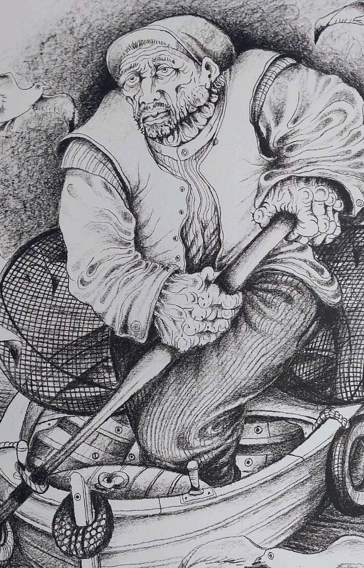 Épreuve d'artiste, lithographie par Giovanni Lazzarini, XXe siècle