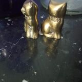 Pair of brass cats